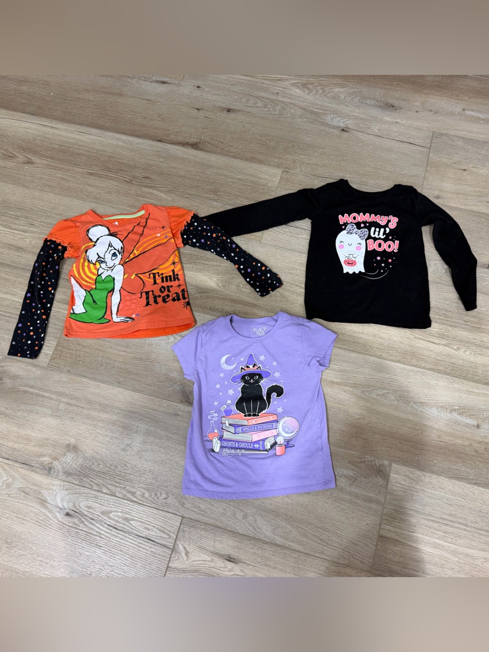 Kids Halloween Tinker Bell, Ghost, and Cats - Shirts Size 5&6T